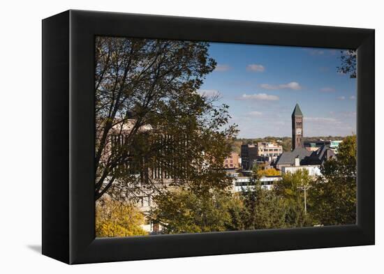 Elevated Skyline with Old Courthouse, Sioux Falls, South Dakota, USA-Walter Bibikow-Framed Premier Image Canvas