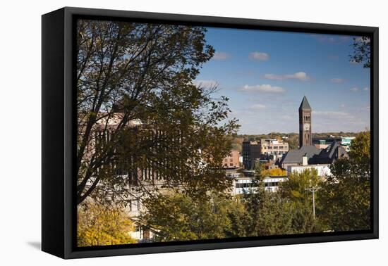 Elevated Skyline with Old Courthouse, Sioux Falls, South Dakota, USA-Walter Bibikow-Framed Premier Image Canvas