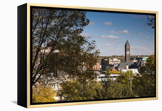 Elevated Skyline with Old Courthouse, Sioux Falls, South Dakota, USA-Walter Bibikow-Framed Premier Image Canvas