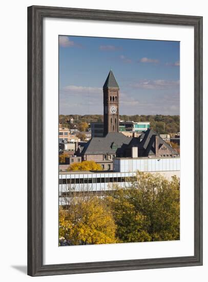 Elevated Skyline with Old Courthouse, Sioux Falls, South Dakota, USA-Walter Bibikow-Framed Photographic Print