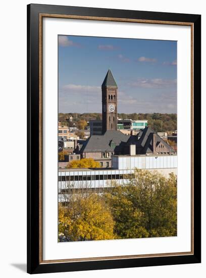 Elevated Skyline with Old Courthouse, Sioux Falls, South Dakota, USA-Walter Bibikow-Framed Photographic Print