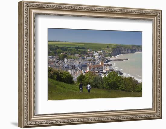 Elevated Town View, Arromanches Les Bains, Normandy, France-Walter Bibikow-Framed Photographic Print