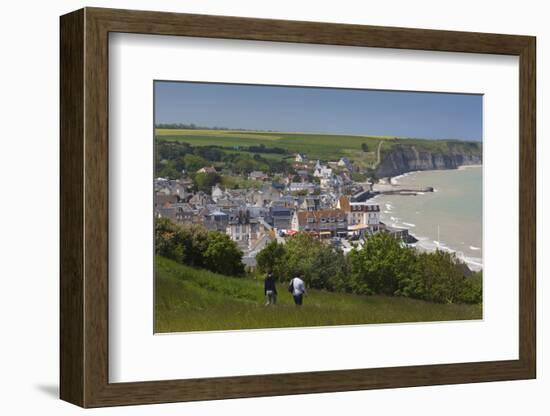 Elevated Town View, Arromanches Les Bains, Normandy, France-Walter Bibikow-Framed Photographic Print