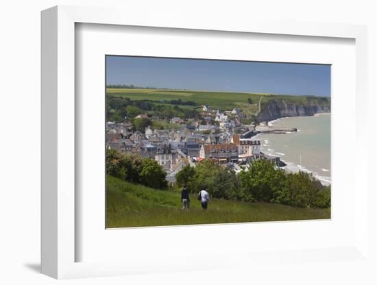 Elevated Town View, Arromanches Les Bains, Normandy, France-Walter Bibikow-Framed Photographic Print