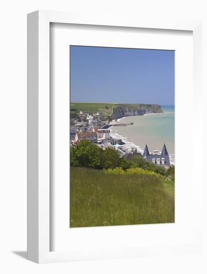 Elevated Town View, Arromanches Les Bains, Normandy, France-Walter Bibikow-Framed Photographic Print