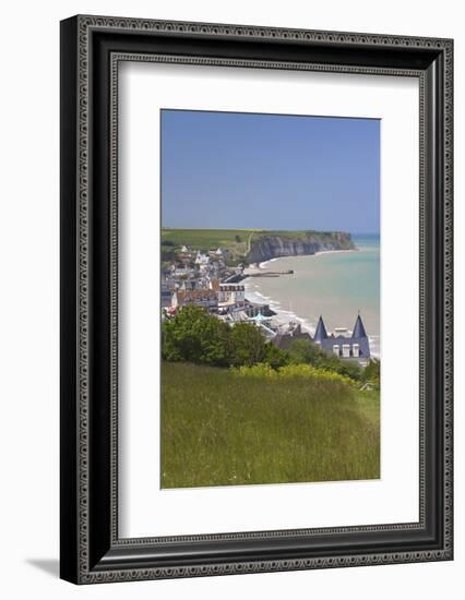 Elevated Town View, Arromanches Les Bains, Normandy, France-Walter Bibikow-Framed Photographic Print