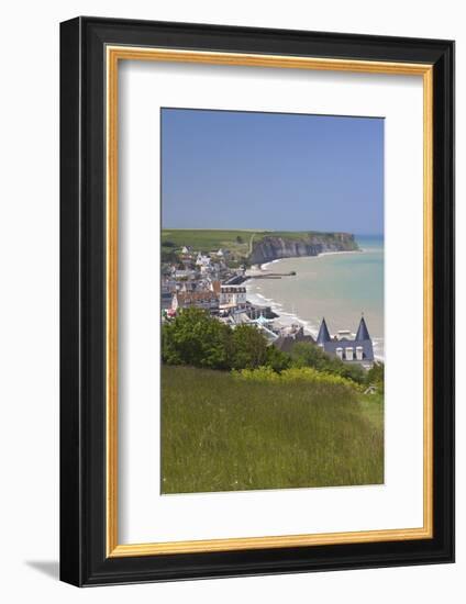 Elevated Town View, Arromanches Les Bains, Normandy, France-Walter Bibikow-Framed Photographic Print