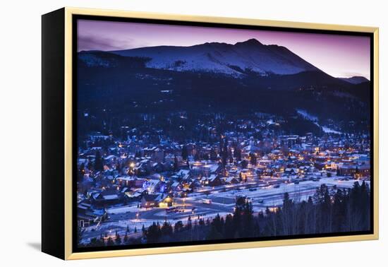 Elevated Town View from Mount Baldy, Breckenridge, Colorado, USA-Walter Bibikow-Framed Premier Image Canvas