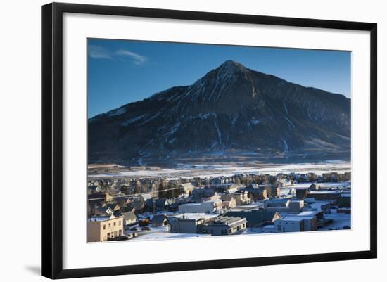 Elevated Town View, Morning, Crested Butte, Colorado, USA-Walter Bibikow-Framed Photographic Print