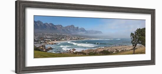 Elevated View of a Beach with Mountain Range in the Background, Twelve Apostles, Camps Bay-null-Framed Photographic Print