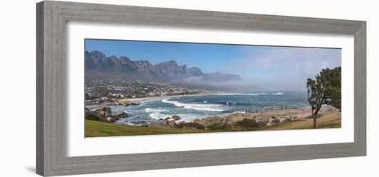 Elevated View of a Beach with Mountain Range in the Background, Twelve Apostles, Camps Bay-null-Framed Photographic Print