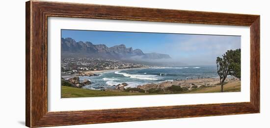 Elevated View of a Beach with Mountain Range in the Background, Twelve Apostles, Camps Bay-null-Framed Photographic Print