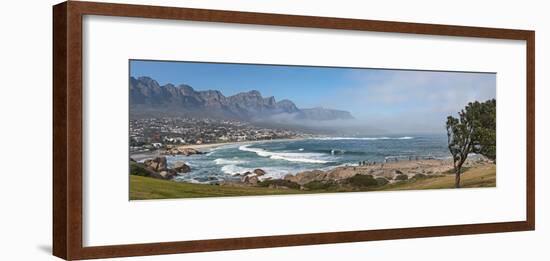 Elevated View of a Beach with Mountain Range in the Background, Twelve Apostles, Camps Bay-null-Framed Photographic Print