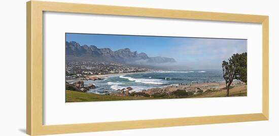 Elevated View of a Beach with Mountain Range in the Background, Twelve Apostles, Camps Bay-null-Framed Photographic Print