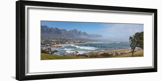 Elevated View of a Beach with Mountain Range in the Background, Twelve Apostles, Camps Bay-null-Framed Photographic Print