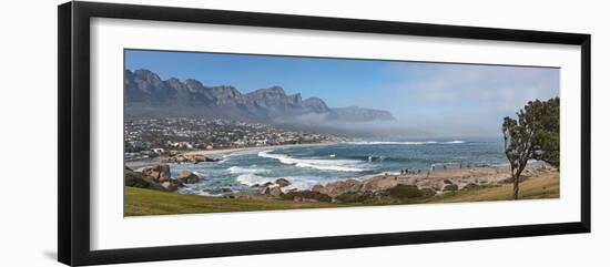 Elevated View of a Beach with Mountain Range in the Background, Twelve Apostles, Camps Bay-null-Framed Photographic Print