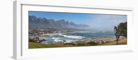 Elevated View of a Beach with Mountain Range in the Background, Twelve Apostles, Camps Bay-null-Framed Photographic Print