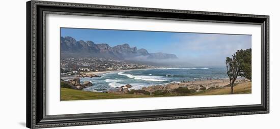 Elevated View of a Beach with Mountain Range in the Background, Twelve Apostles, Camps Bay-null-Framed Photographic Print