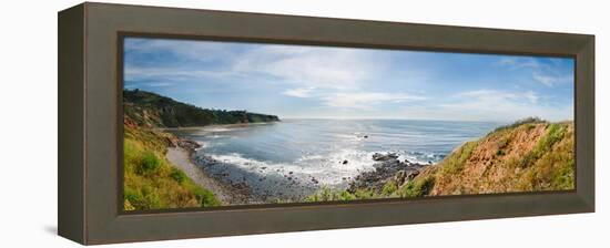 Elevated View of a Coast, Palos Verdes Cove, Los Angeles County, California, USA-null-Framed Premier Image Canvas