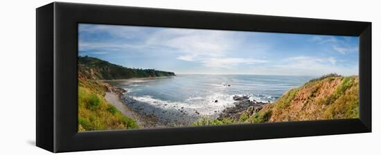 Elevated View of a Coast, Palos Verdes Cove, Los Angeles County, California, USA-null-Framed Premier Image Canvas