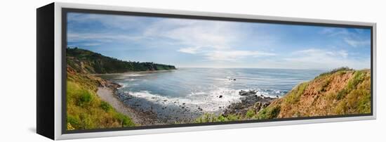 Elevated View of a Coast, Palos Verdes Cove, Los Angeles County, California, USA-null-Framed Premier Image Canvas