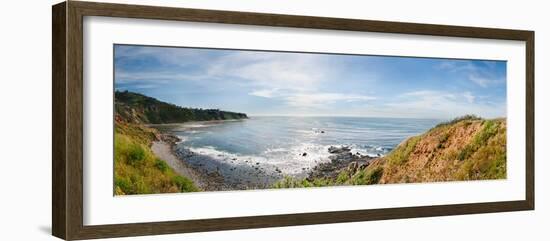 Elevated View of a Coast, Palos Verdes Cove, Los Angeles County, California, USA-null-Framed Photographic Print