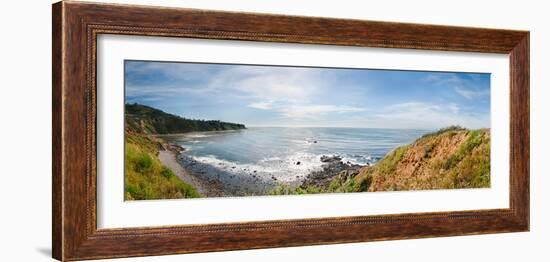 Elevated View of a Coast, Palos Verdes Cove, Los Angeles County, California, USA-null-Framed Photographic Print