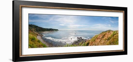 Elevated View of a Coast, Palos Verdes Cove, Los Angeles County, California, USA-null-Framed Photographic Print