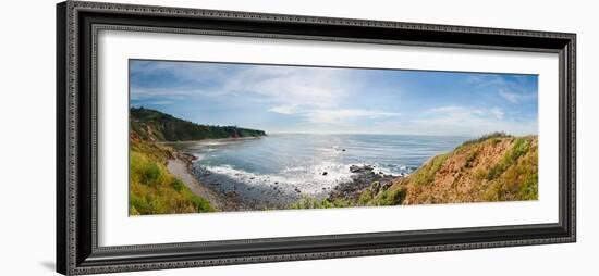 Elevated View of a Coast, Palos Verdes Cove, Los Angeles County, California, USA-null-Framed Photographic Print