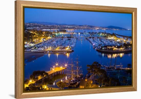 Elevated View of a Harbor, Dana Point Harbor, Dana Point, Orange County, California, USA-null-Framed Premier Image Canvas