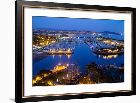 Elevated View of a Harbor, Dana Point Harbor, Dana Point, Orange County, California, USA-null-Framed Photographic Print