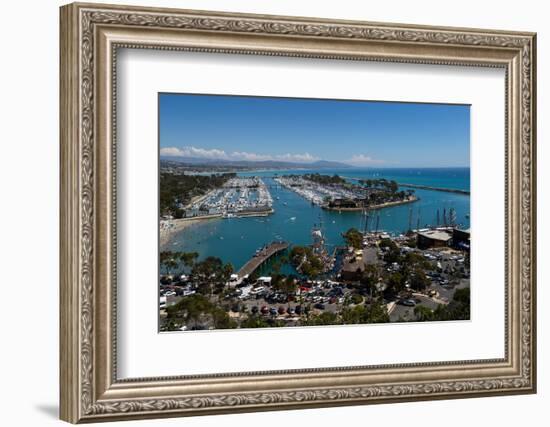 Elevated View of a Harbor, Dana Point Harbor, Dana Point, Orange County, California, USA-null-Framed Photographic Print