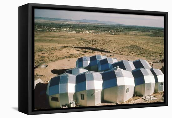 Elevated View of a Residential Geodesic Dome Structure, Called 'Zome', Corrales, NM, 1972-John Dominis-Framed Premier Image Canvas