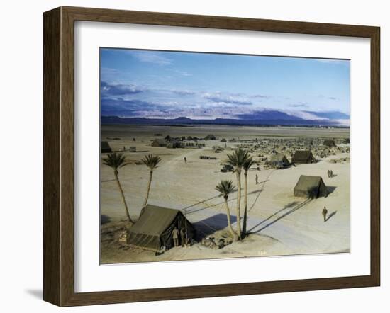 Elevated View of a Us Military Camp, Sahara, 1943-Margaret Bourke-White-Framed Photographic Print