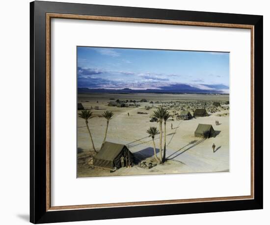 Elevated View of a Us Military Camp, Sahara, 1943-Margaret Bourke-White-Framed Photographic Print