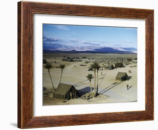 Elevated View of a Us Military Camp, Sahara, 1943-Margaret Bourke-White-Framed Photographic Print