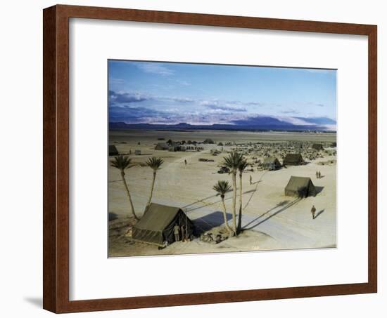 Elevated View of a Us Military Camp, Sahara, 1943-Margaret Bourke-White-Framed Photographic Print