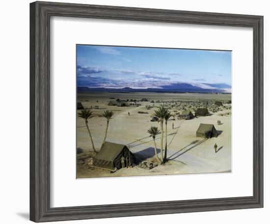 Elevated View of a Us Military Camp, Sahara, 1943-Margaret Bourke-White-Framed Photographic Print