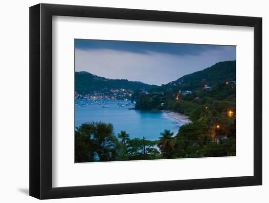 Elevated view of Admiralty Bay, Port Elizabeth, Bequia, Saint Vincent And The Grenadines-null-Framed Photographic Print