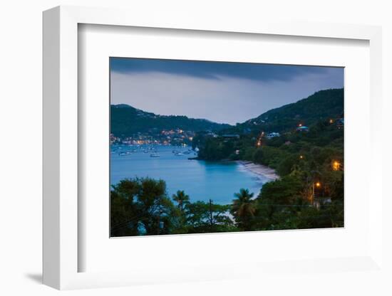 Elevated view of Admiralty Bay, Port Elizabeth, Bequia, Saint Vincent And The Grenadines-null-Framed Photographic Print