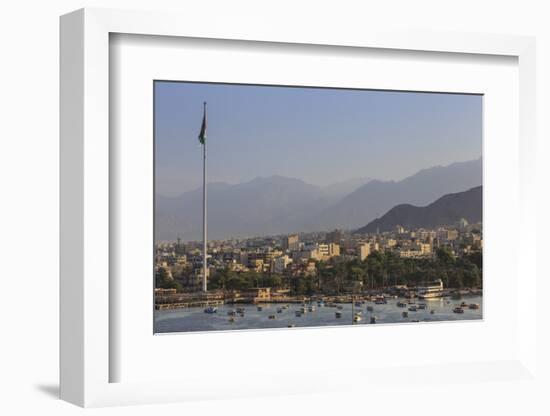 Elevated View of Aqaba Seafront with Huge Jordanian Flag, Middle East-Eleanor Scriven-Framed Photographic Print