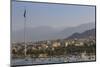 Elevated View of Aqaba Seafront with Huge Jordanian Flag, Middle East-Eleanor Scriven-Mounted Photographic Print