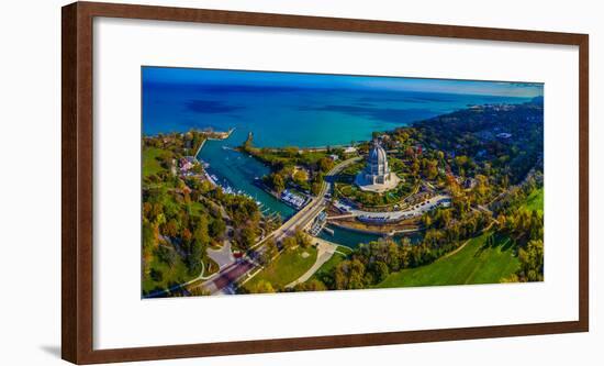 Elevated view of Baha'i Temple, Wilmette, Cook County, Illinois, USA-null-Framed Photographic Print