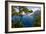 Elevated view of blue waters of the City of Capri, an Italian island off the Sorrentine Peninsul...-null-Framed Photographic Print