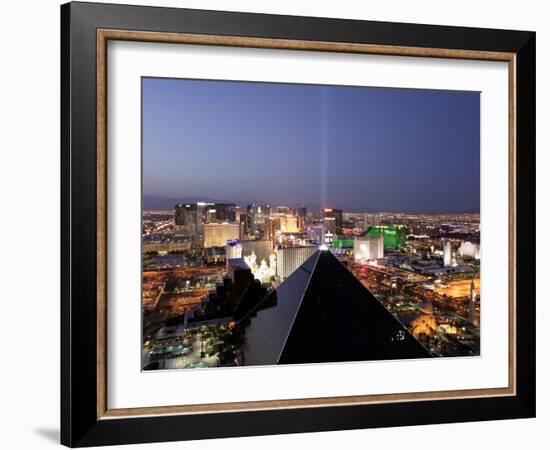 Elevated View of Casinos on the Strip, Las Vegas, Nevada, United States of America, North America-Gavin Hellier-Framed Photographic Print