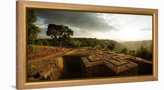 Elevated View of Church of Saint George, Lalibela, Ethiopia-null-Framed Premier Image Canvas