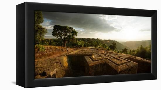 Elevated View of Church of Saint George, Lalibela, Ethiopia-null-Framed Premier Image Canvas