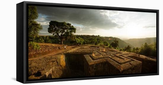 Elevated View of Church of Saint George, Lalibela, Ethiopia-null-Framed Premier Image Canvas