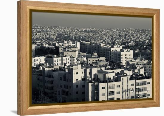 Elevated view of city and Zahran Street from the Fourth Circle at dusk, Amman, Jordan-null-Framed Premier Image Canvas