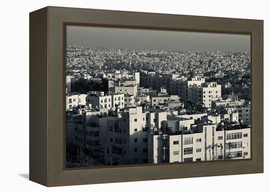 Elevated view of city and Zahran Street from the Fourth Circle at dusk, Amman, Jordan-null-Framed Premier Image Canvas